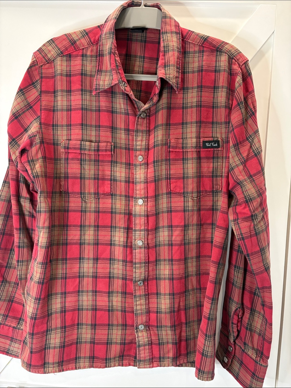 Paul Frank Red Plaid Flannel Button Up Shirt Men’s Medium